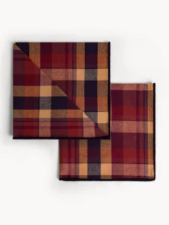 coincasa Set 2 tovaglioli motivo check in puro cotone tinto filo