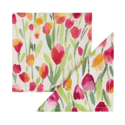 coincasa Set 2 tovaglioli panama di cotone stampa tulipani