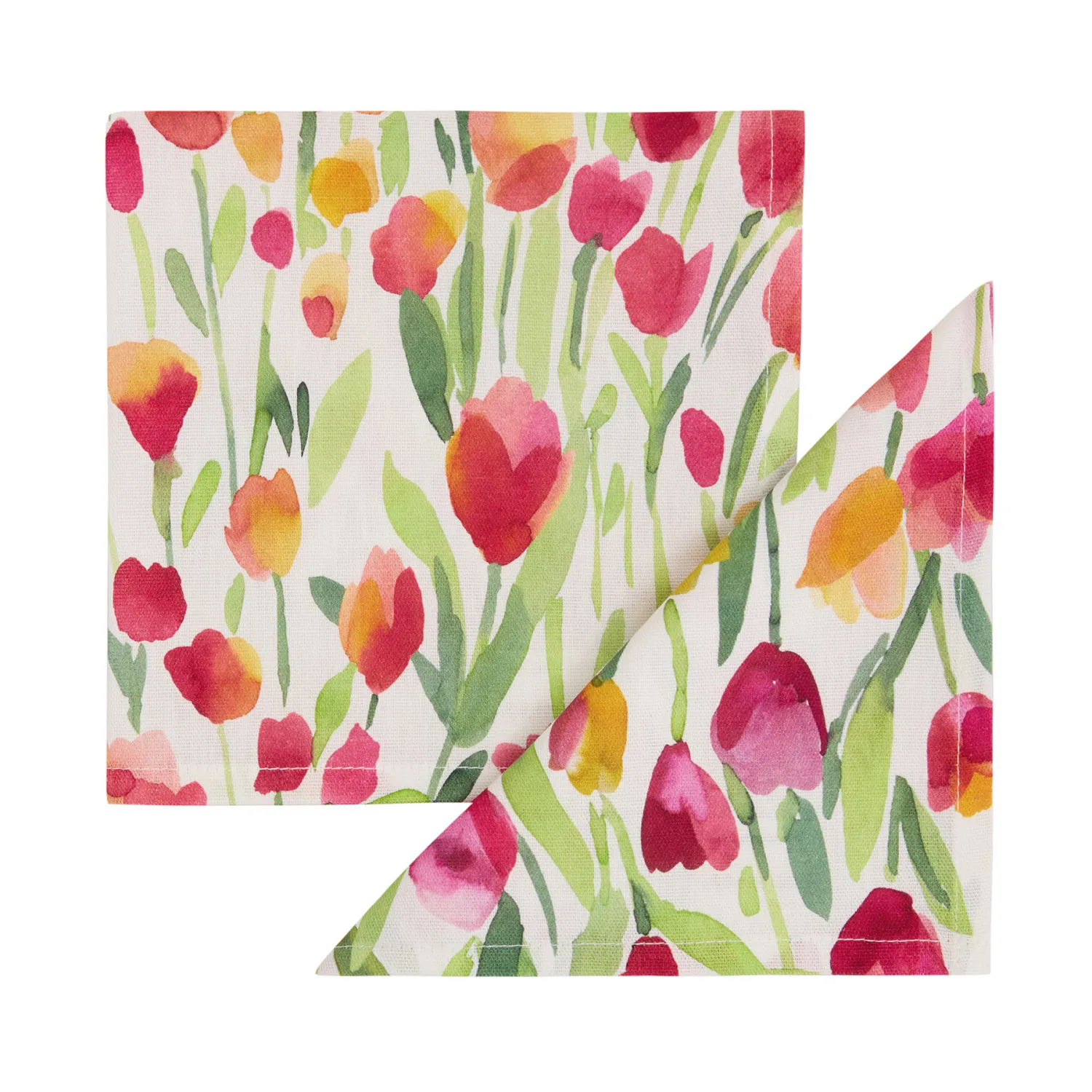 coincasa Set 2 tovaglioli panama di cotone stampa tulipani