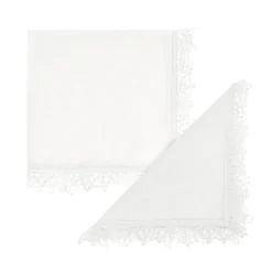 coincasa Set 2 tovaglioli puro cotone bordo in pizzo