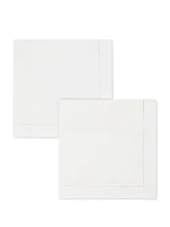 coincasa Set 2 tovaglioli puro lino orlo ajour