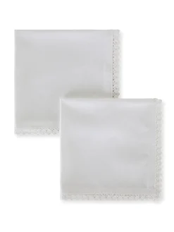 coincasa Set 2 tovaglioli twill di cotone con pizzo