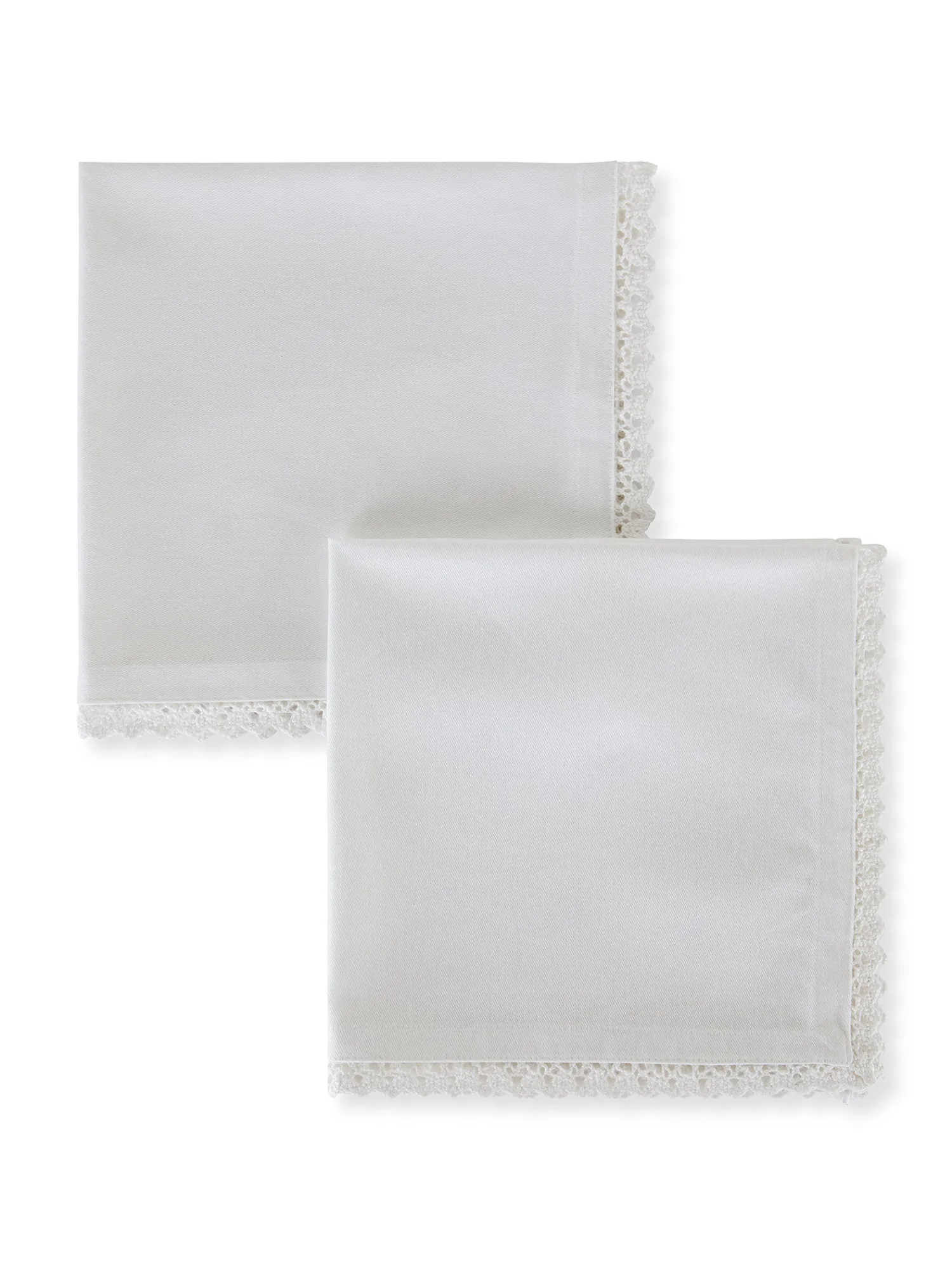 coincasa Set 2 tovaglioli twill di cotone con pizzo