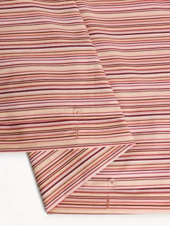 coincasa Set copripiumino in puro cotone a righe