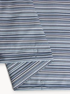 coincasa Set copripiumino in puro cotone a righe