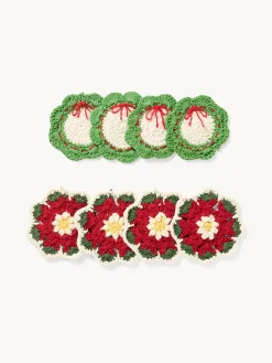 coincasa Set di 4 sottobicchieri crochet in puro cotone