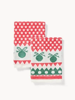 coincasa Set di 2 strofinacci in spugna di cotone jacquard