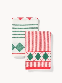 coincasa Set di 2 strofinacci in spugna di cotone jacquard