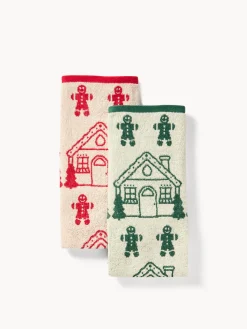 coincasa Set di 2 strofinacci in spugna di cotone jacquard