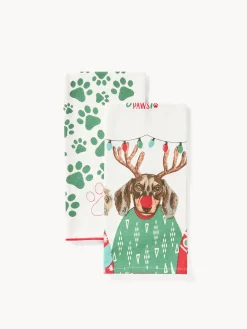 coincasa Set di 2 strofinacci natalizi in puro cotone