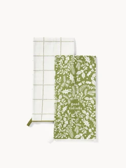 coincasa Set di 2 strofinacci natalizi in puro cotone