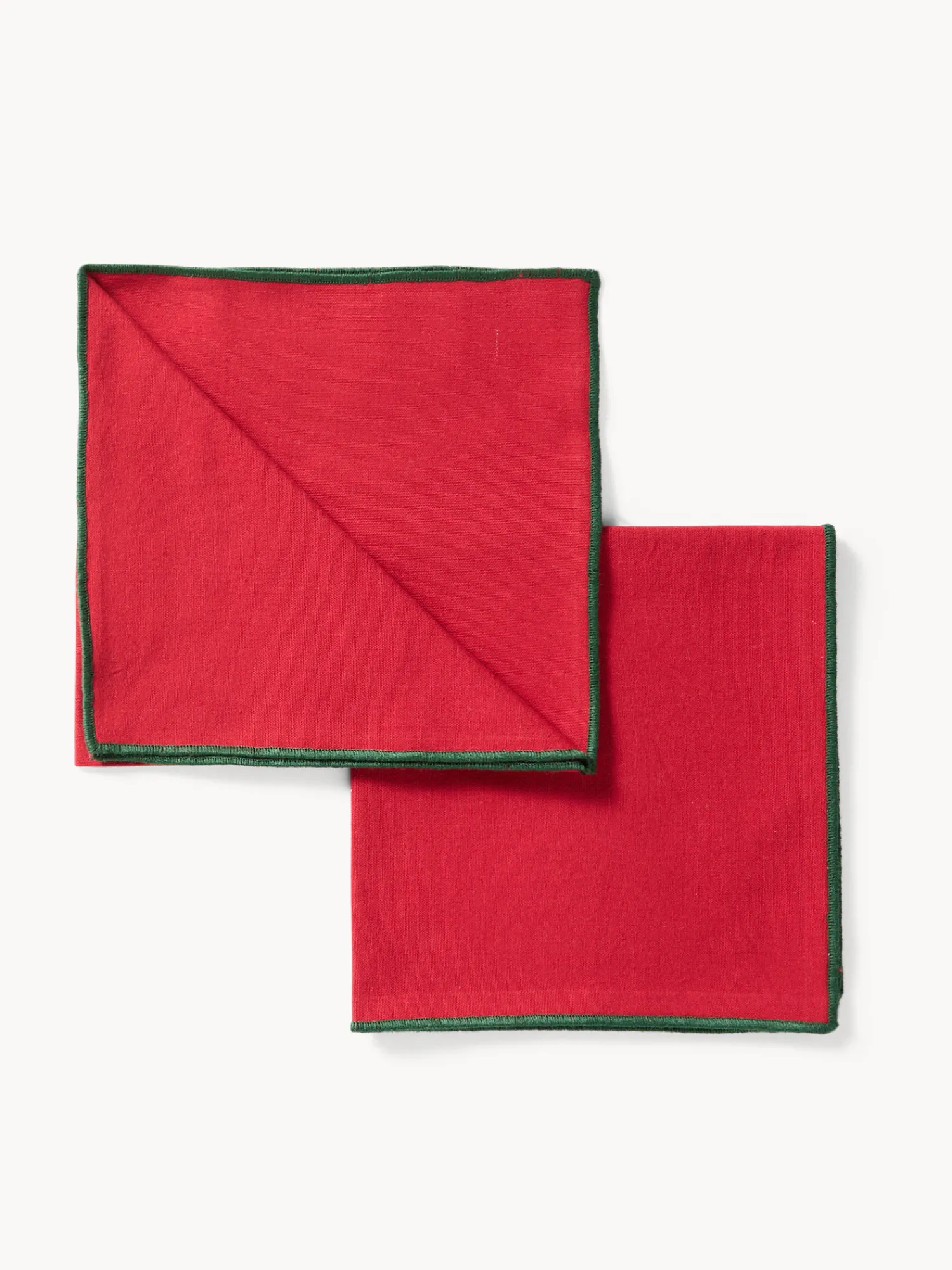 coincasa Set di 2 tovaglioli in puro cotone con overlock a contrasto