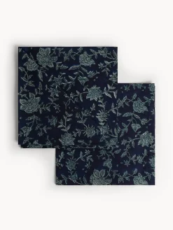 coincasa Set di 2 tovaglioli in puro cotone stampa block print