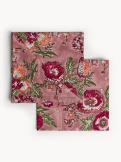 coincasa Set di 2 tovaglioli in puro cotone con stampa block print