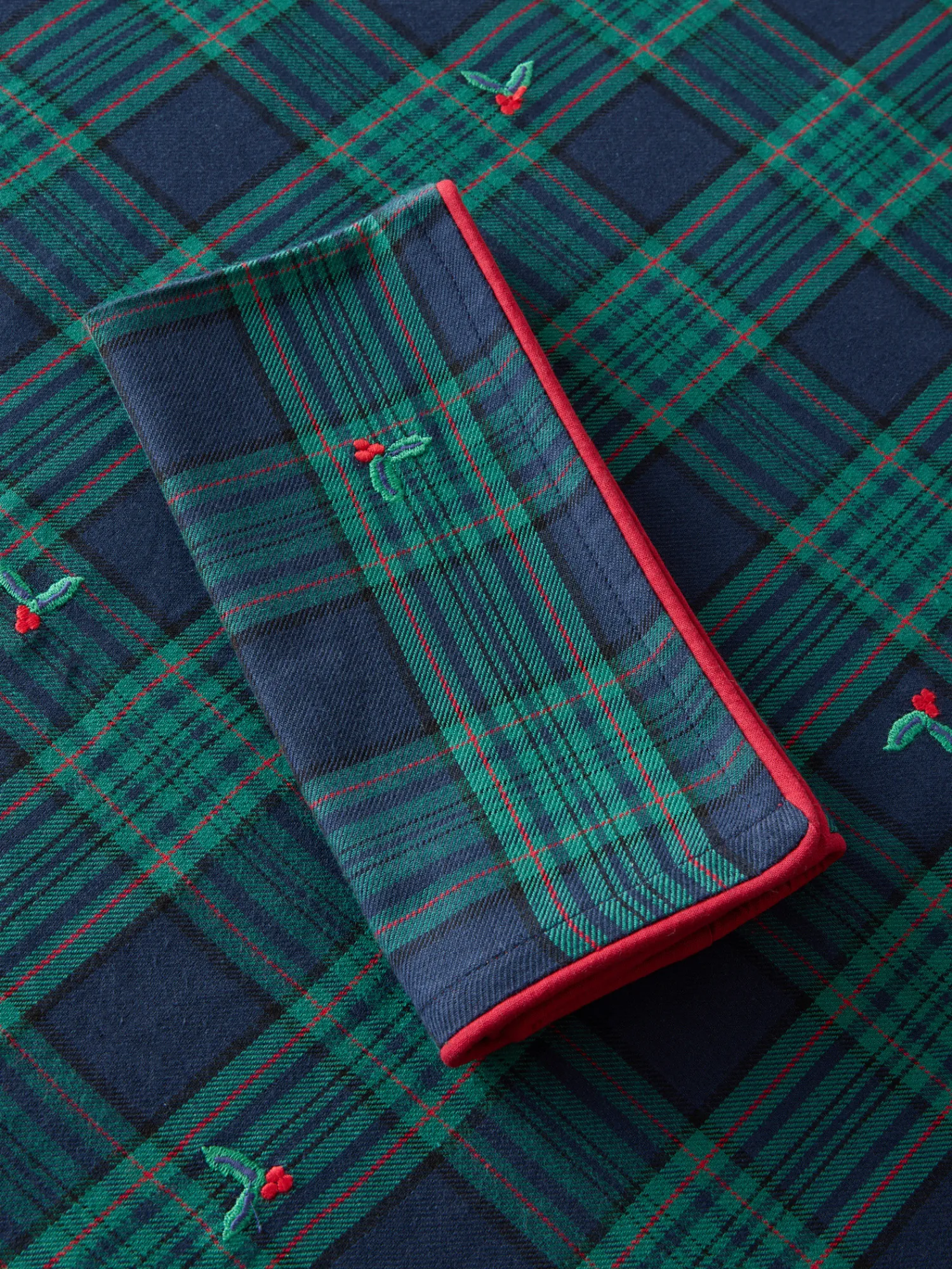 coincasa Set di 2 tovaglioli in puro cotone con overlock a contrasto