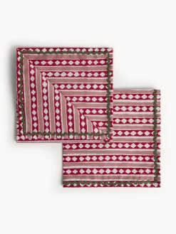 coincasa Set di 2 tovaglioli in puro cotone con stampa block print