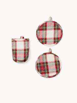 coincasa Set guanto cucina e due presine tartan