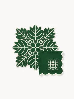 coincasa Set tovaglietta e tovagliolo fiocco di neve in puro cotone