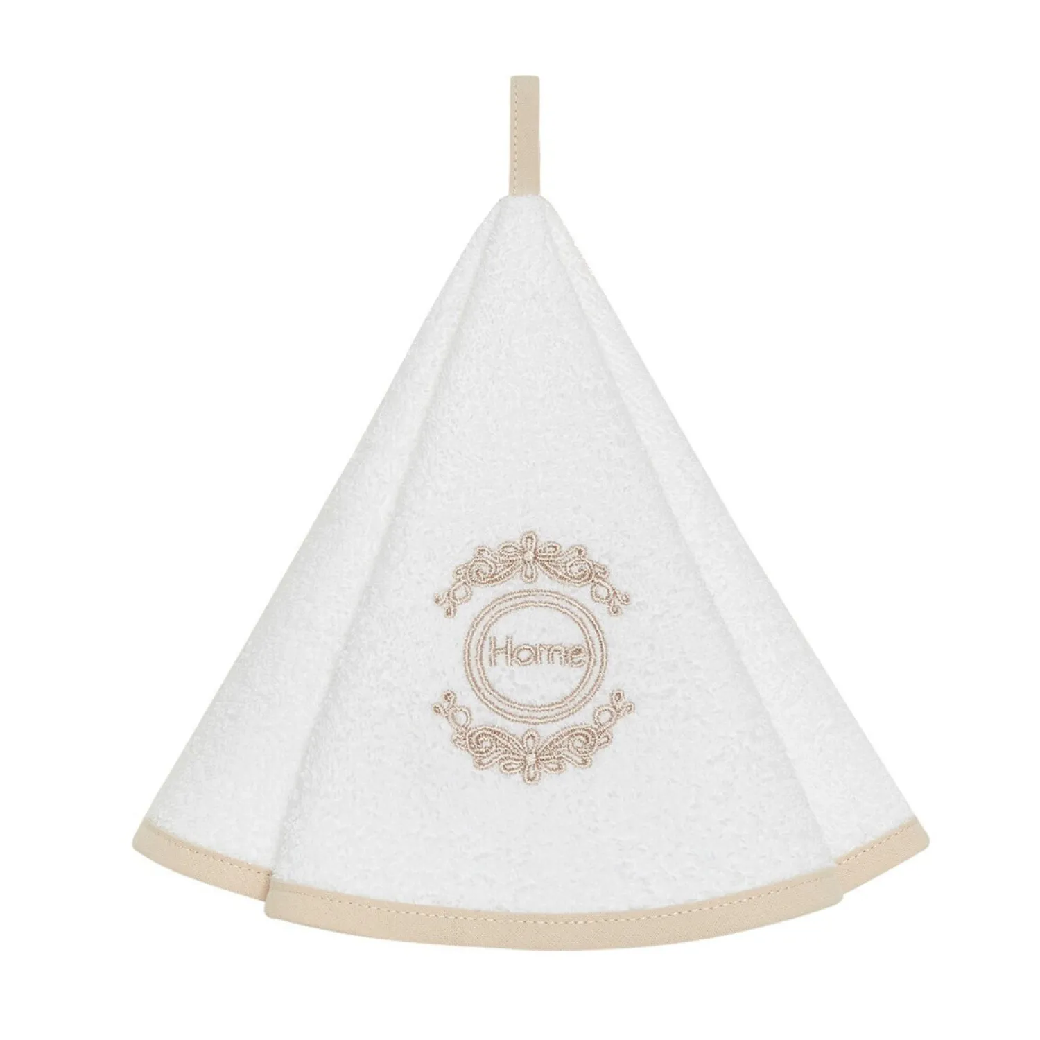 coincasa Strofinaccio rotondo in morbida spugna di puro cotone con ricamo