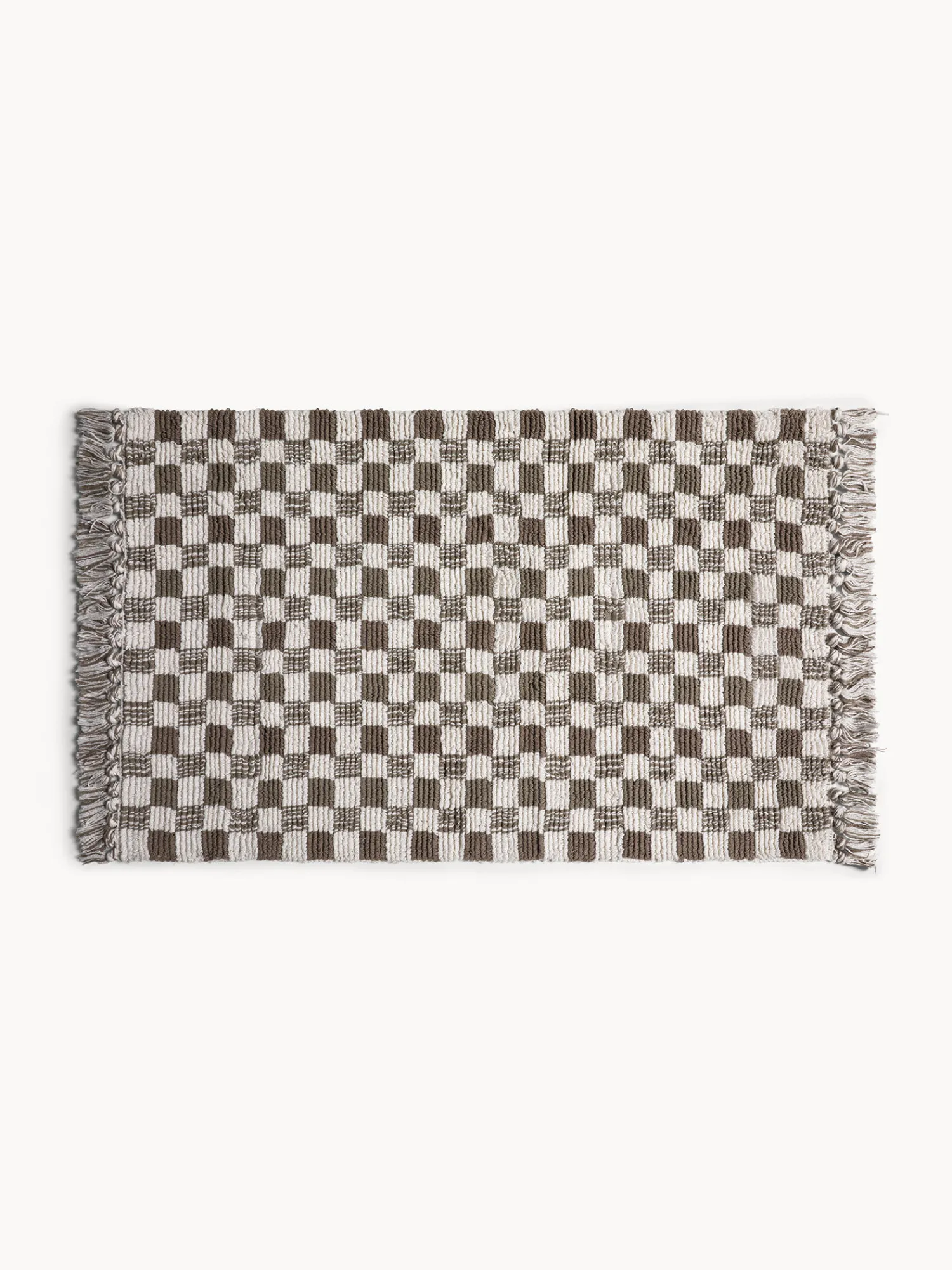 coincasa Tappeto bagno in cotone fantasia a scacchiera