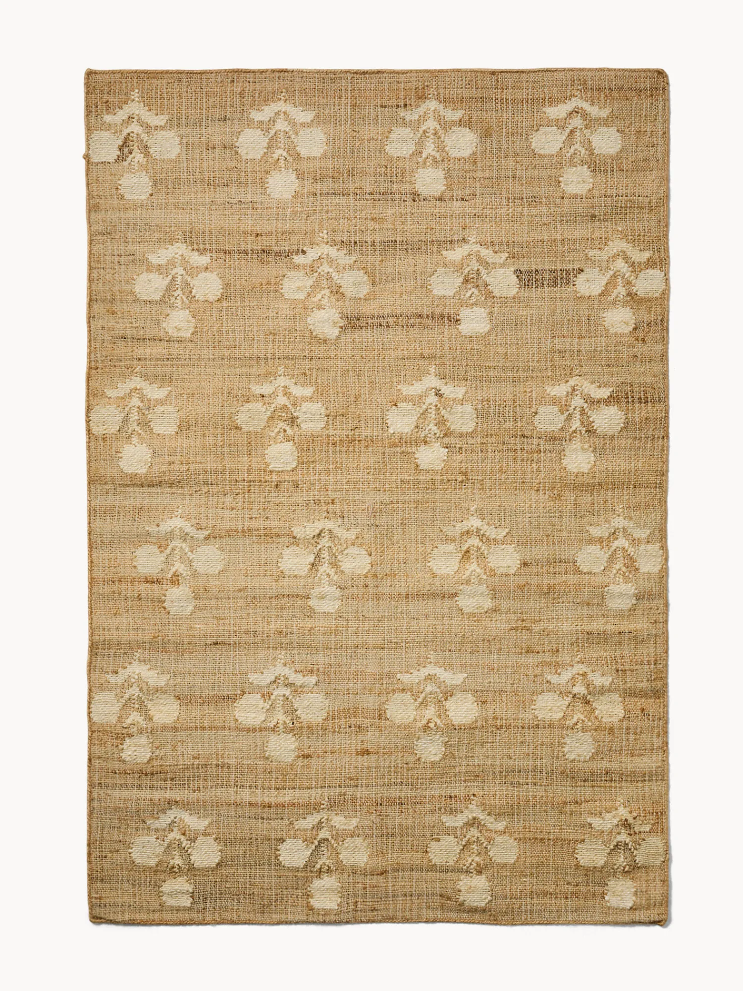 coincasa Tappeto rettangolare in 100% iuta con fiori bianchi