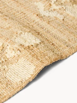 coincasa Tappeto rettangolare in 100% iuta con fiori bianchi