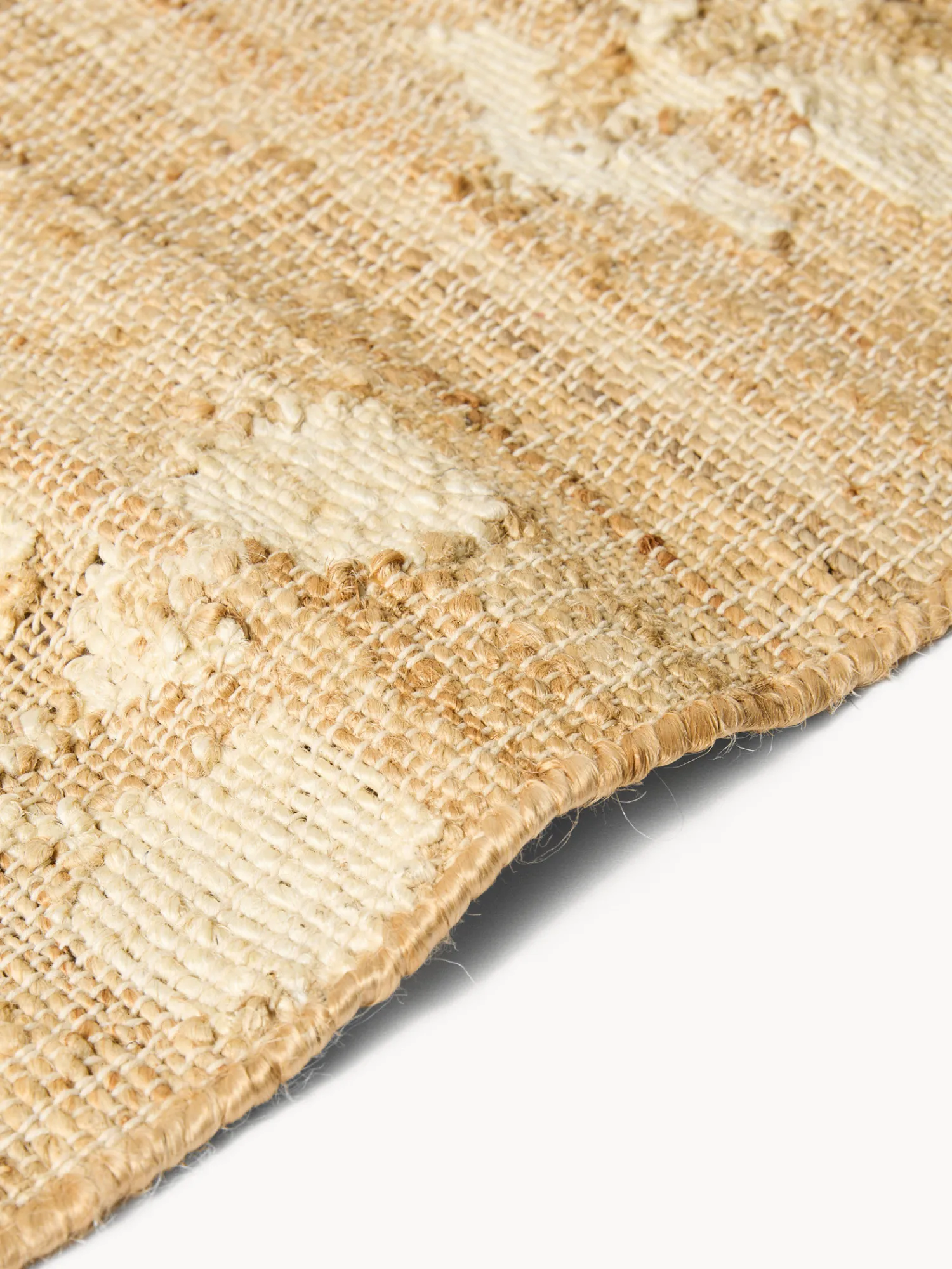 coincasa Tappeto rettangolare in 100% iuta con fiori bianchi