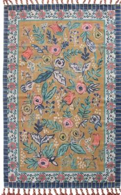 coincasa Tappeto 120x180 cm con motivo floreale e frange