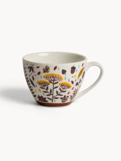 coincasa Tazza colazione in stoneware motivo foglioline