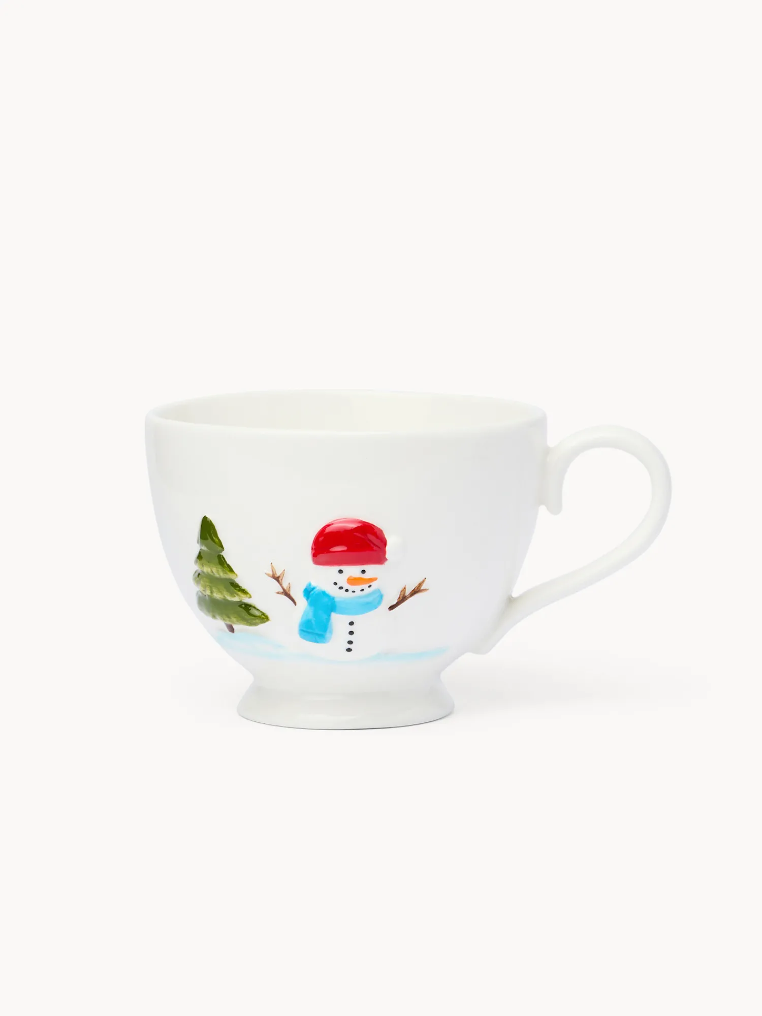 coincasa Tazza da colazione in ceramica motivo pupazzo di neve