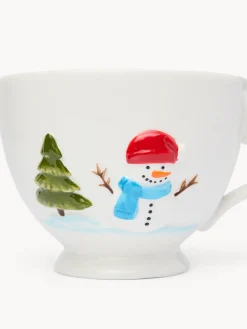 coincasa Tazza da colazione in ceramica motivo pupazzo di neve
