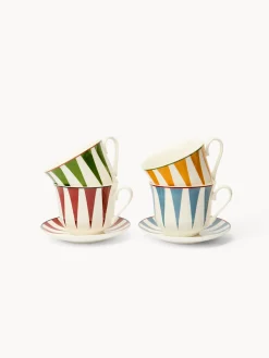 coincasa Tazze colazione in new bone china a righe