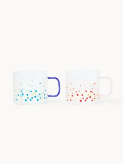 coincasa Tazze da tè in vetro borosilicato motivo dots