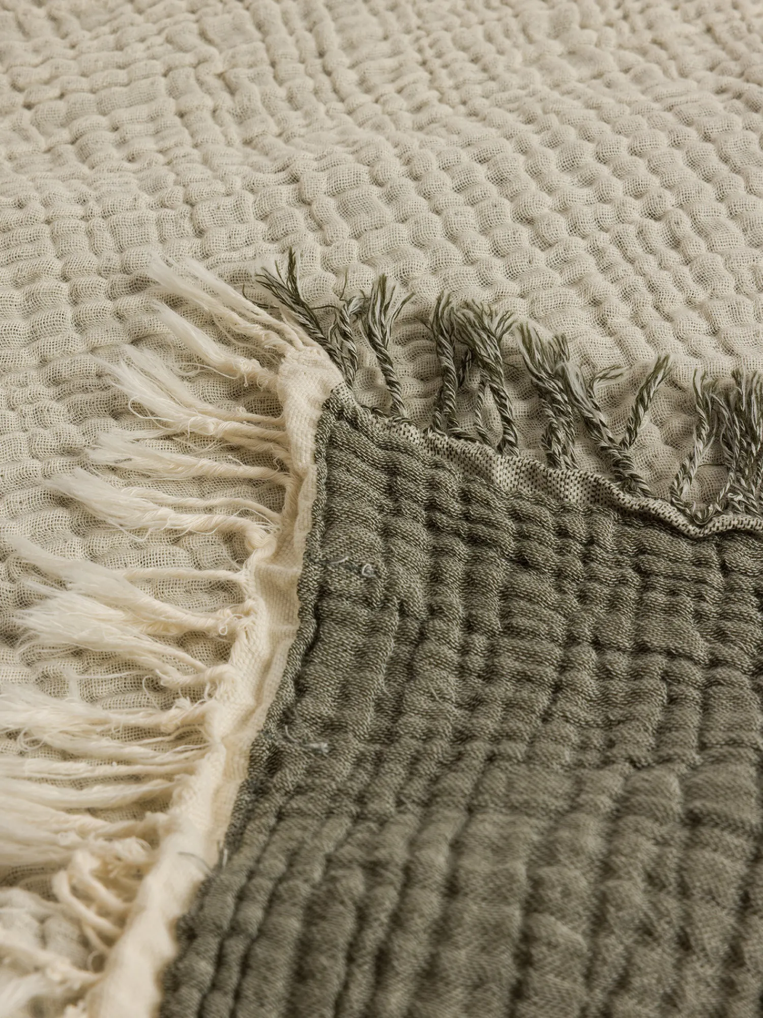 coincasa Telo arredo in puro cotone con frange