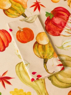 coincasa Tovaglia idrorepellente in panama di puro cotone stampa zucche