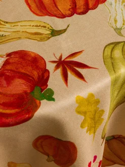 coincasa Tovaglia in panama di puro cotone stampa zucche