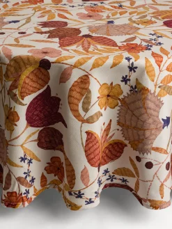 coincasa Tovaglia in panama di puro cotone stampa foliage