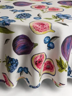 coincasa Tovaglia in panama di puro cotone con stampa fichi