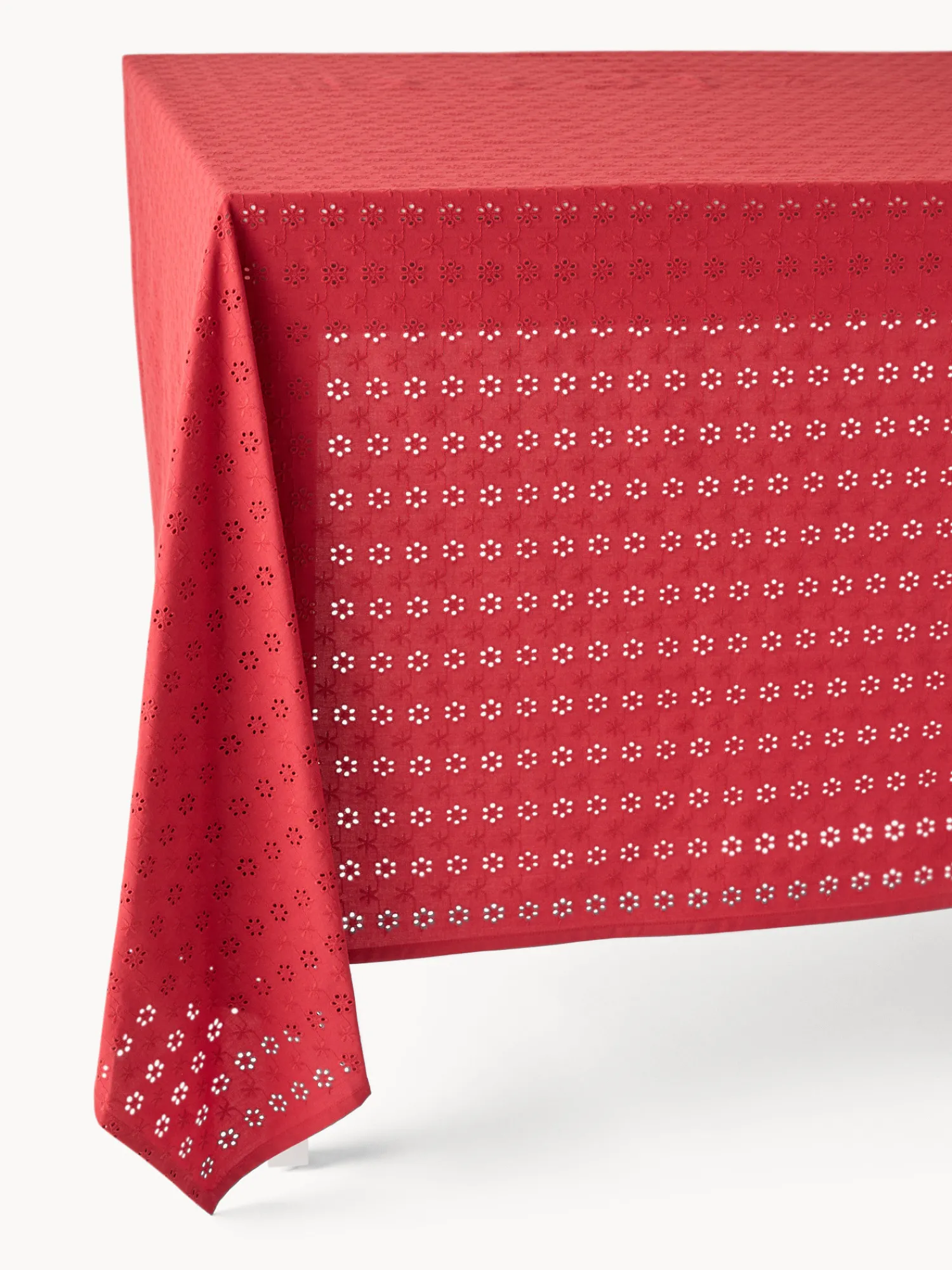 coincasa Tovaglia in puro cotone con ricamo sangallo