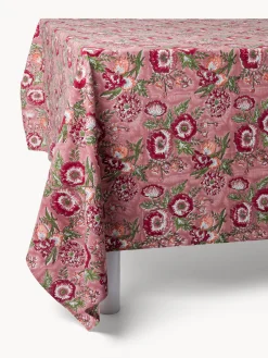 coincasa Tovaglia in puro cotone stampa block print floreale