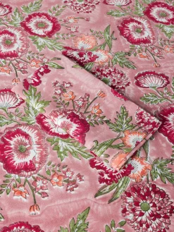 coincasa Tovaglia in puro cotone stampa block print floreale