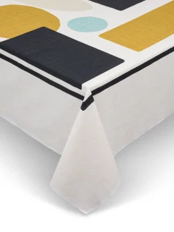 coincasa Tovaglia misto lino stampa geometrica