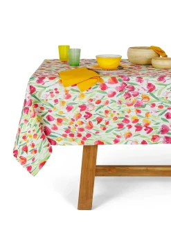 coincasa Tovaglia panama di cotone stampa tulipani