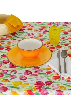 coincasa Tovaglia panama di cotone stampa tulipani