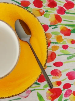 coincasa Tovaglia panama di cotone stampa tulipani