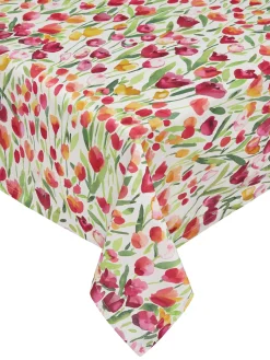 coincasa Tovaglia panama di cotone stampa tulipani