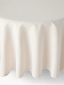 coincasa Tovaglia rotonda in cotone e lurex con orlo à jour