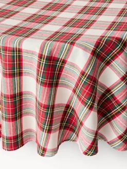 coincasa Tovaglia rotonda tartan in puro cotone tinto filo