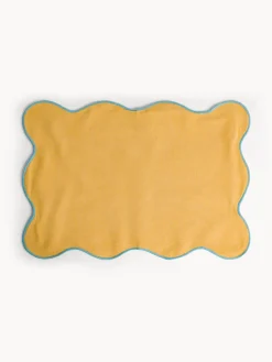 coincasa Tovaglietta in cotone con bordi smerlati e overlock