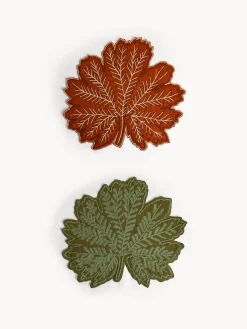 coincasa Tovaglietta in puro cotone a forma di foglia acero